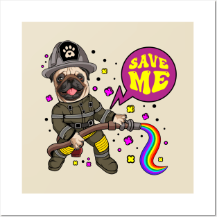 Pug save me Posters and Art